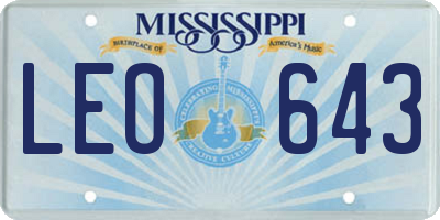 MS license plate LEO643
