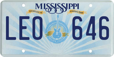 MS license plate LEO646