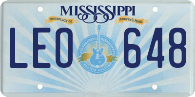 MS license plate LEO648