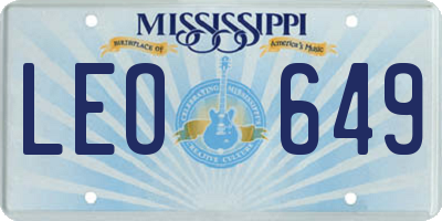 MS license plate LEO649