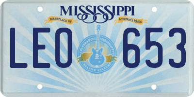 MS license plate LEO653