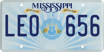 MS license plate LEO656