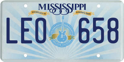 MS license plate LEO658