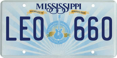 MS license plate LEO660