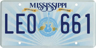 MS license plate LEO661