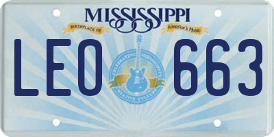 MS license plate LEO663