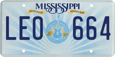 MS license plate LEO664