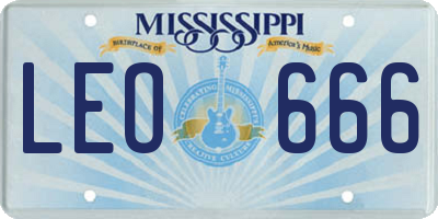 MS license plate LEO666