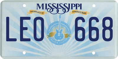 MS license plate LEO668