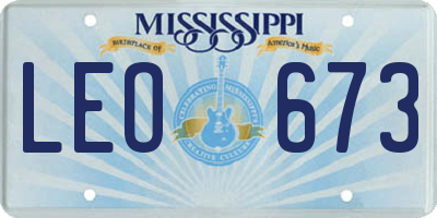 MS license plate LEO673