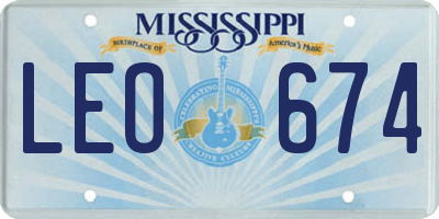 MS license plate LEO674