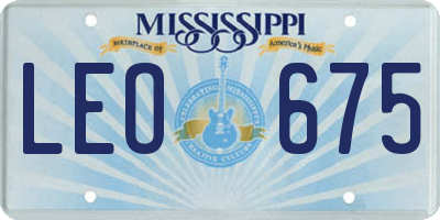 MS license plate LEO675