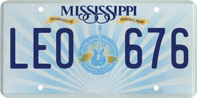 MS license plate LEO676