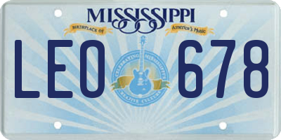 MS license plate LEO678