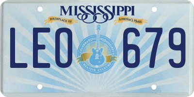 MS license plate LEO679