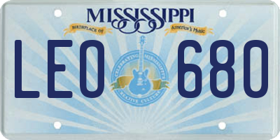 MS license plate LEO680