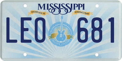 MS license plate LEO681