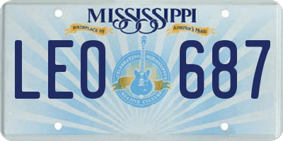 MS license plate LEO687