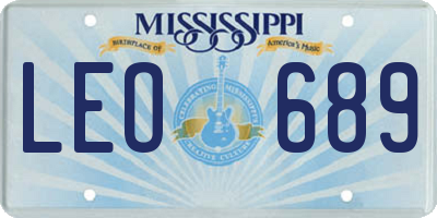 MS license plate LEO689