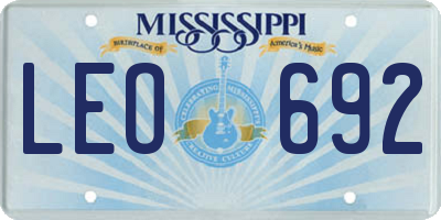MS license plate LEO692