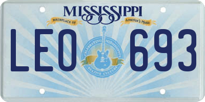 MS license plate LEO693