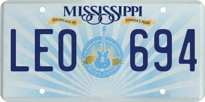 MS license plate LEO694