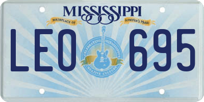 MS license plate LEO695