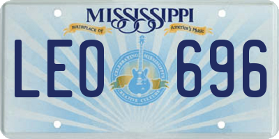MS license plate LEO696