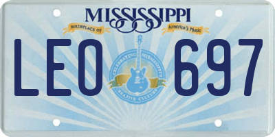 MS license plate LEO697