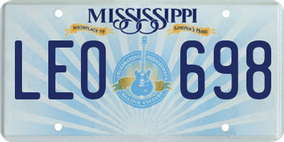 MS license plate LEO698