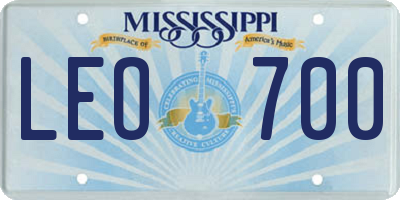 MS license plate LEO700
