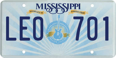 MS license plate LEO701