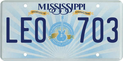 MS license plate LEO703