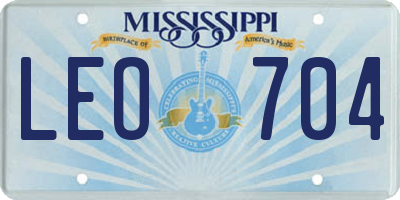 MS license plate LEO704