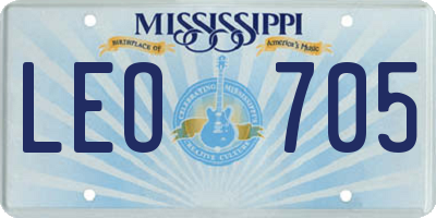 MS license plate LEO705