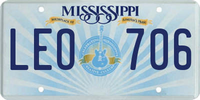 MS license plate LEO706