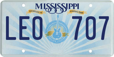 MS license plate LEO707