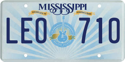 MS license plate LEO710