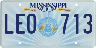 MS license plate LEO713