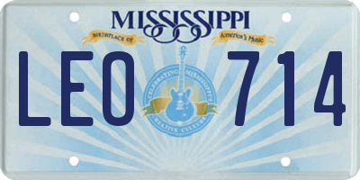 MS license plate LEO714