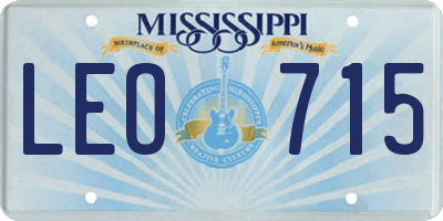 MS license plate LEO715