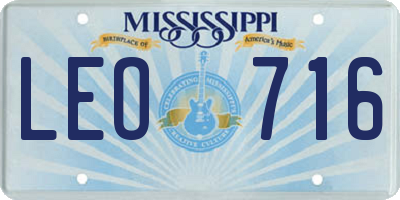 MS license plate LEO716