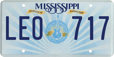 MS license plate LEO717