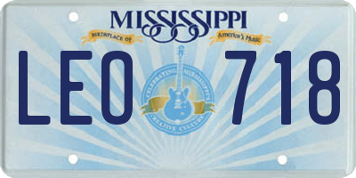 MS license plate LEO718
