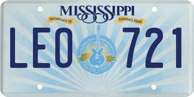 MS license plate LEO721