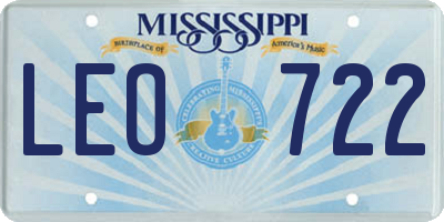 MS license plate LEO722