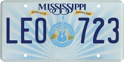 MS license plate LEO723