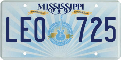 MS license plate LEO725