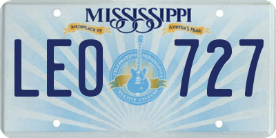 MS license plate LEO727
