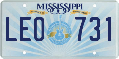 MS license plate LEO731